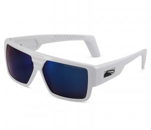 Rock Gloss White PC Polarized Blue Mirror Smoke